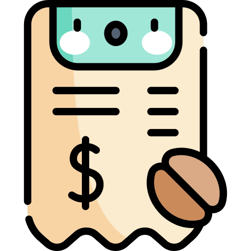 Receipt invoice coffee shop business icon