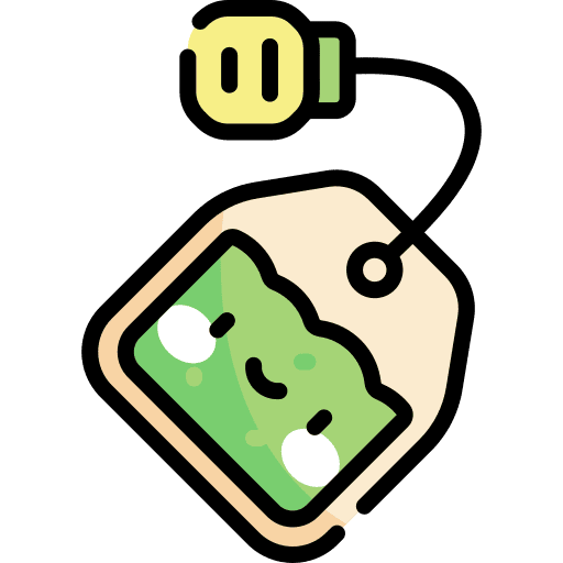 Tea bag food and restaurant herbs hot drink icon