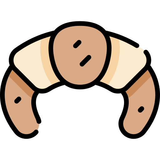 Croissant baked bread food and restaurant icon