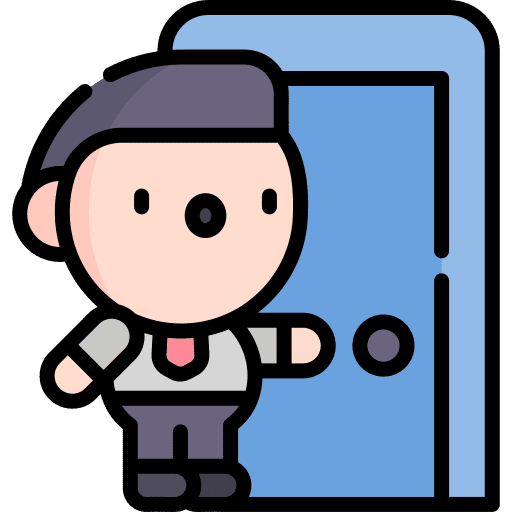 Open door knock worker open icon