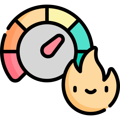 Productivity motivation speedometer fire icon