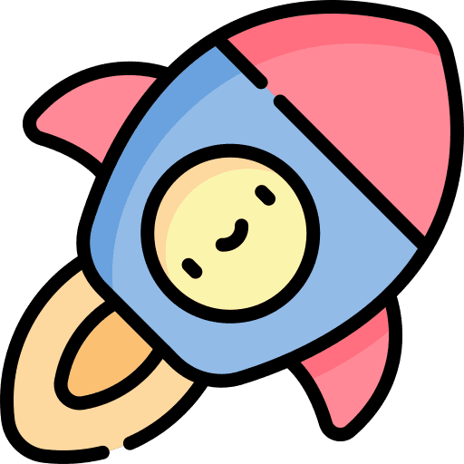 Rocket space ship seo and web space ship launch icon