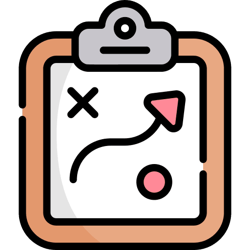 Strategy plan sports and competition clipboard icon