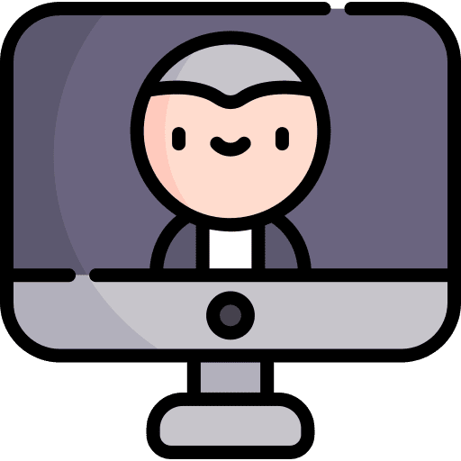 Video conference freelance business and finance video call icon