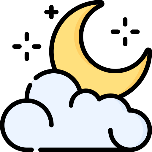 Night nature half moon night icon