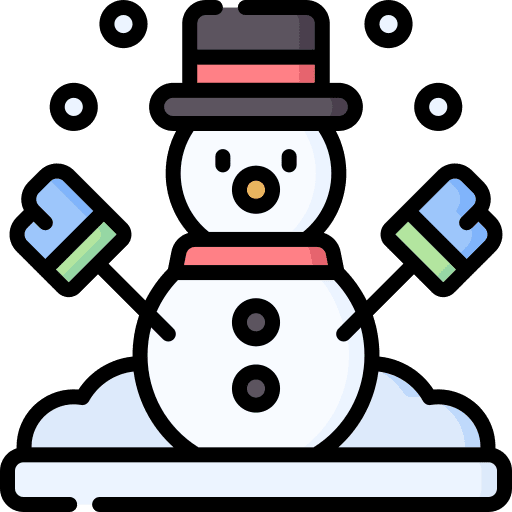 Snowman shapes weather xmas icon