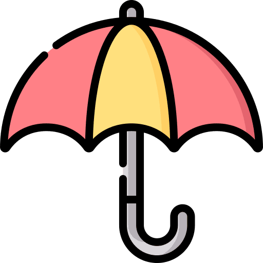 Umbrella protect safety tools and utensils icon