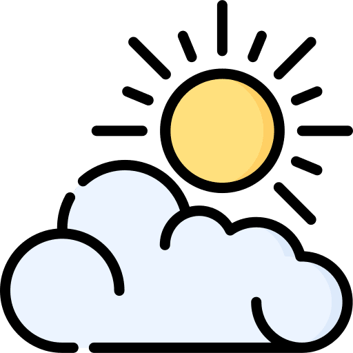 Cloudy sunny sky nature icon