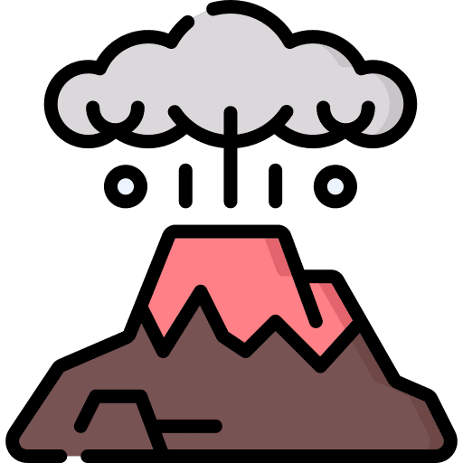 Eruption disaster ecology and environment nature icon