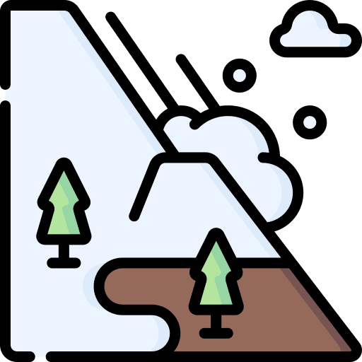 Snow avalanche snowing natural disaster ice icon