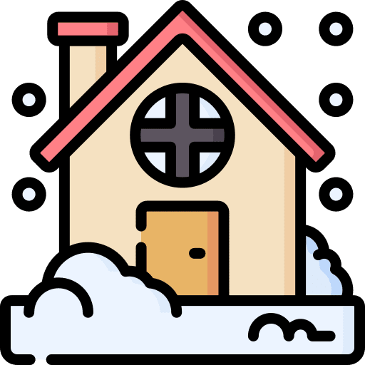 Snow christmas house nature icon