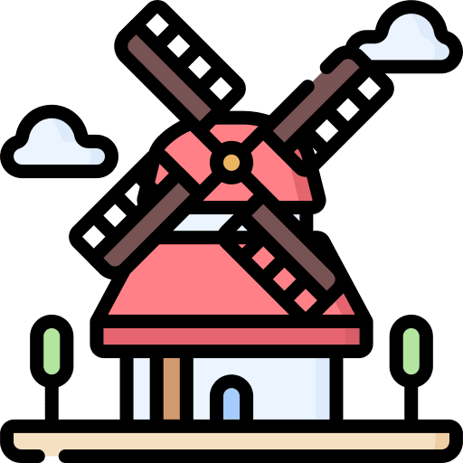 Windmill power architecture buildings icon