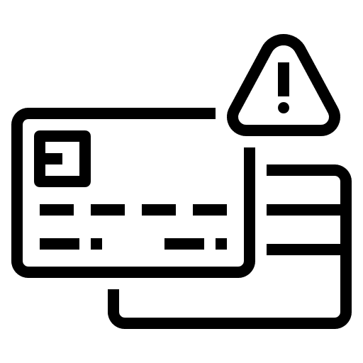Credit card business and finance business crisis icon