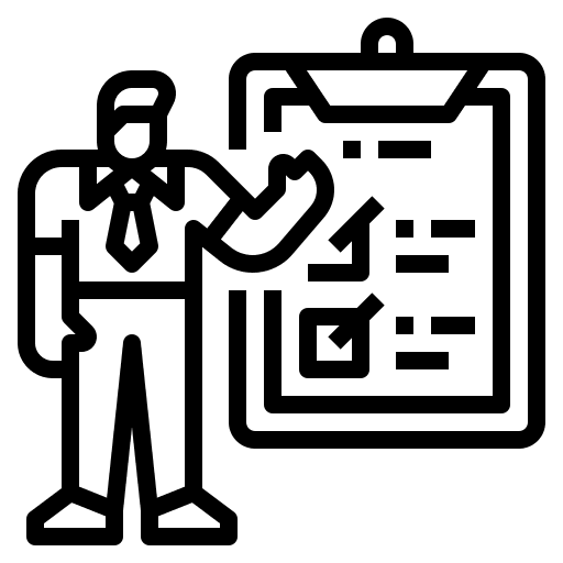 Assessment checklist management checking icon