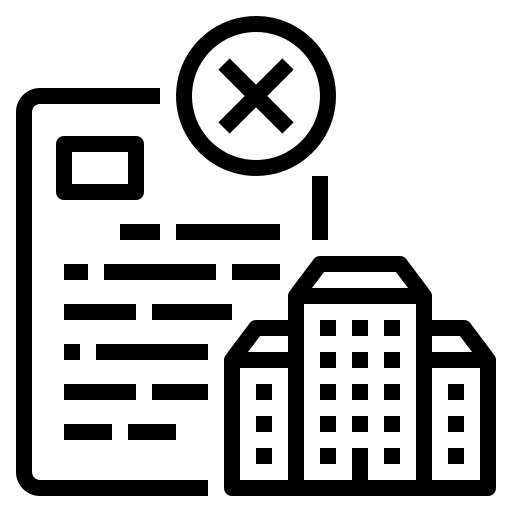 Bankrupt property crisis management business and finance icon