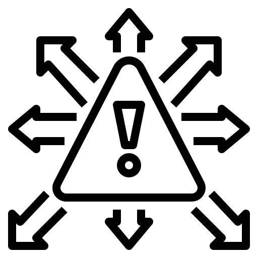 Diversification spread warning sign management icon