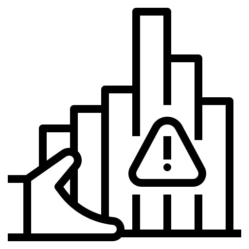 Chart business and finance business risk icon