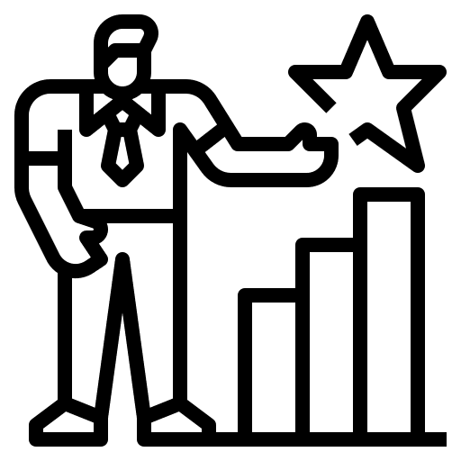 Review business and finance management evaluate icon