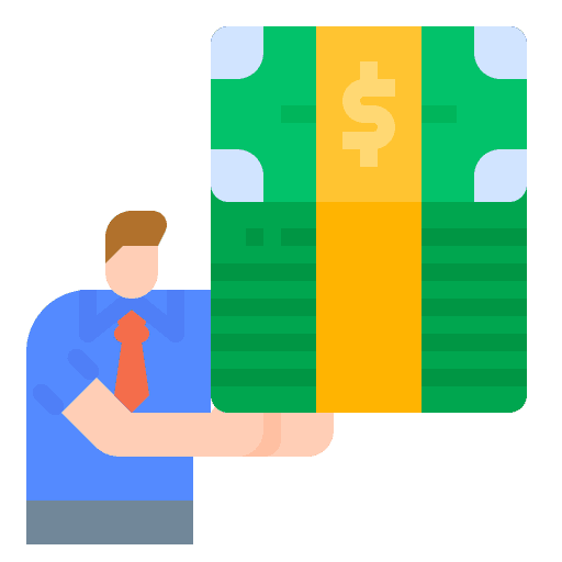 Currency budget businessman risk icon
