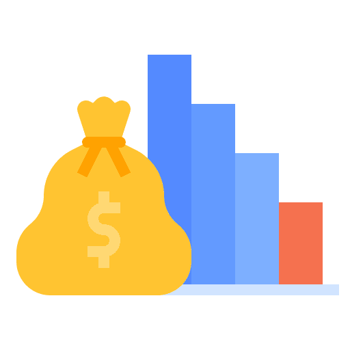 Reduction management money risk icon