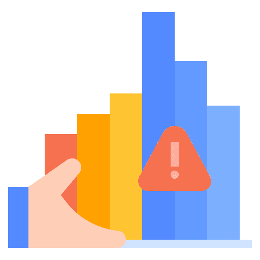 Chart management chart crisis icon