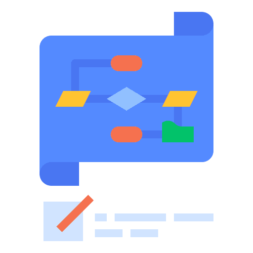 Planning flowchart management business icon