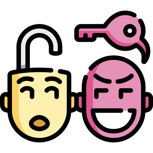 Social engineering information unsafe unlock icon