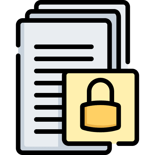 Files lock files and folders secure icon