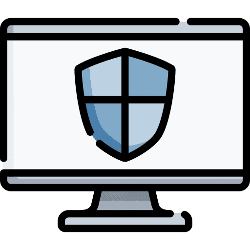 Computer antivirus protection computer screen icon