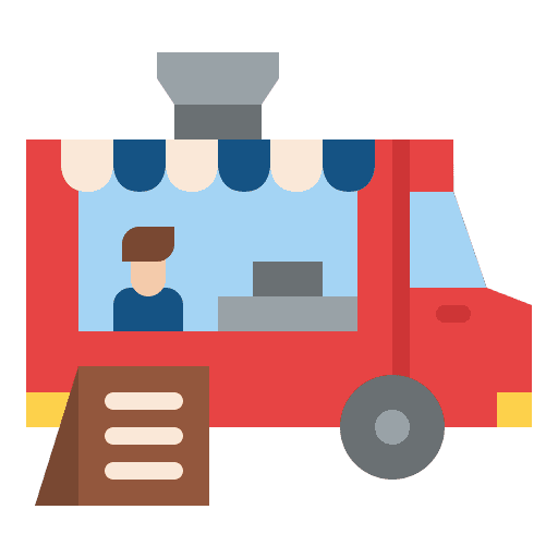 Food truck fast food transport truck icon
