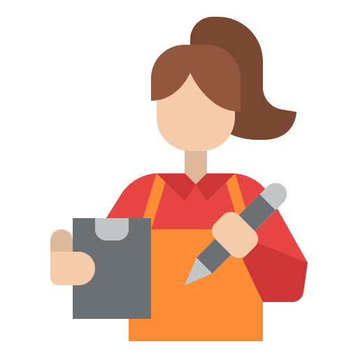 Worker woman shopping shop icon