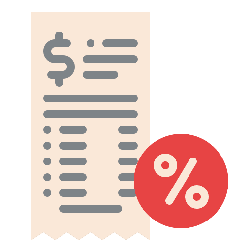 Discount payment method payment receipt icon