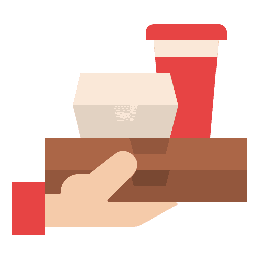 Pizza box delivery man shipping and delivery food and restaurant icon