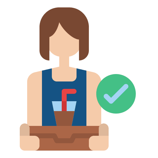 Received shopping food and restaurant completed icon