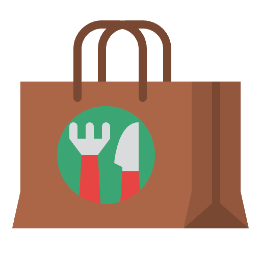 Shopping bag food and restaurant serve shopping bag icon