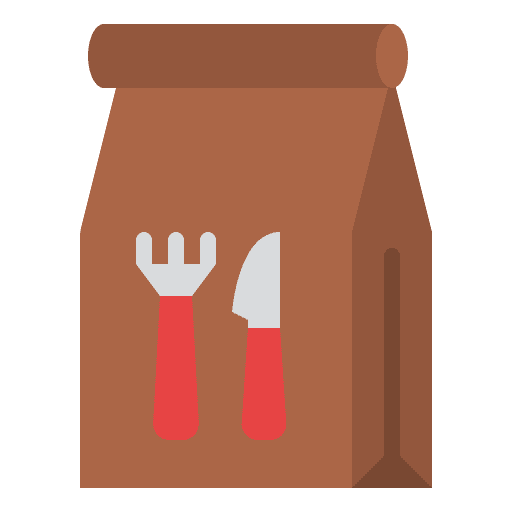 Take away meal packaging lunch icon