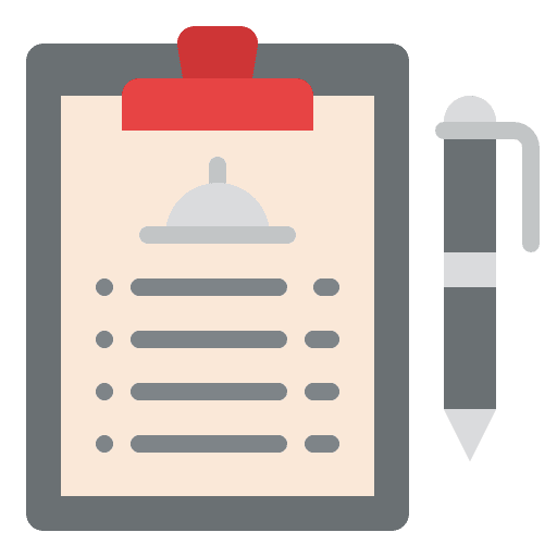 List food and restaurant notepad note icon