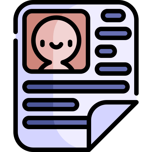 Profile interface archive personal information icon