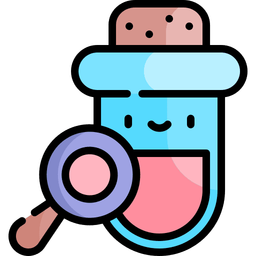 Dna test tube loupe investigation icon