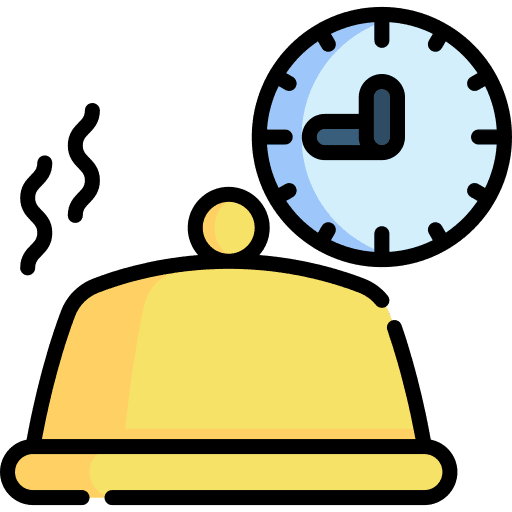Dinner time and date productivity time management icon