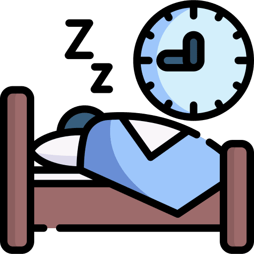 Sleep time and date bedroom bedtime icon