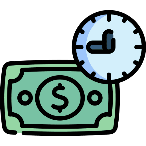 Money time and date schedule timetable icon