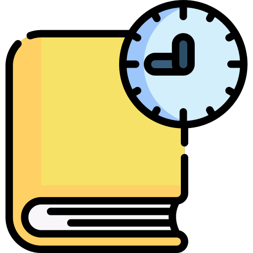 Book timetable time and date read icon