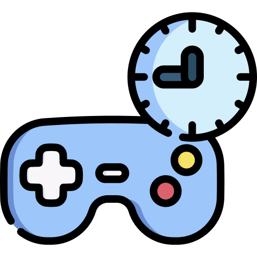 Video console joystick video game time and date icon