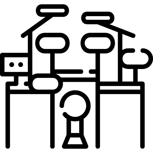 Electric drum musical instrument orchestra entertainment icon