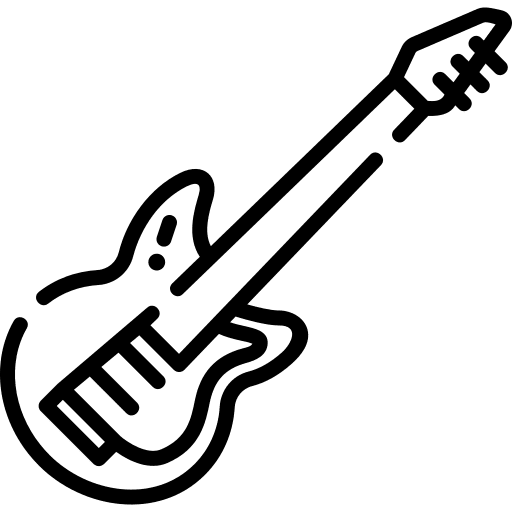 Electric guitar bass guitar musical instrument music and multimedia icon