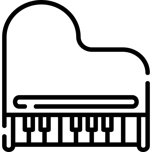 Grand piano musical instruments grand piano keys icon