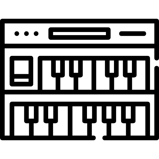 Organ piano synthesizer music instrument icon