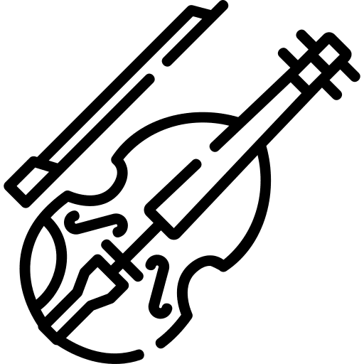 Violin string instrument violin music and multimedia icon