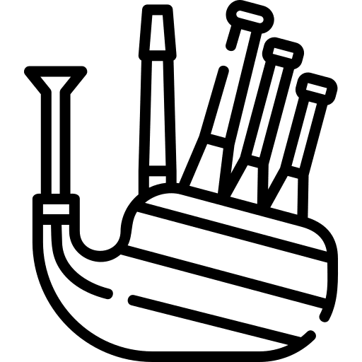 Bagpipes music and multimedia bagpipe folk icon